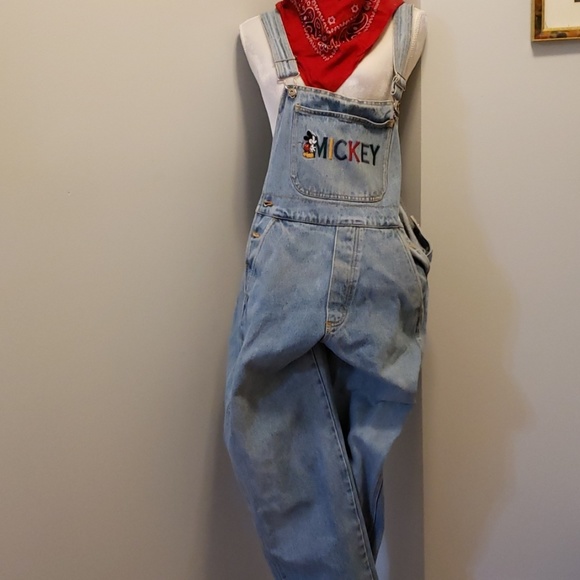 Mickey & Co Essentials Disney Denim - VTG Mickey & Co Disney Denim Overalls 5/6 made USA